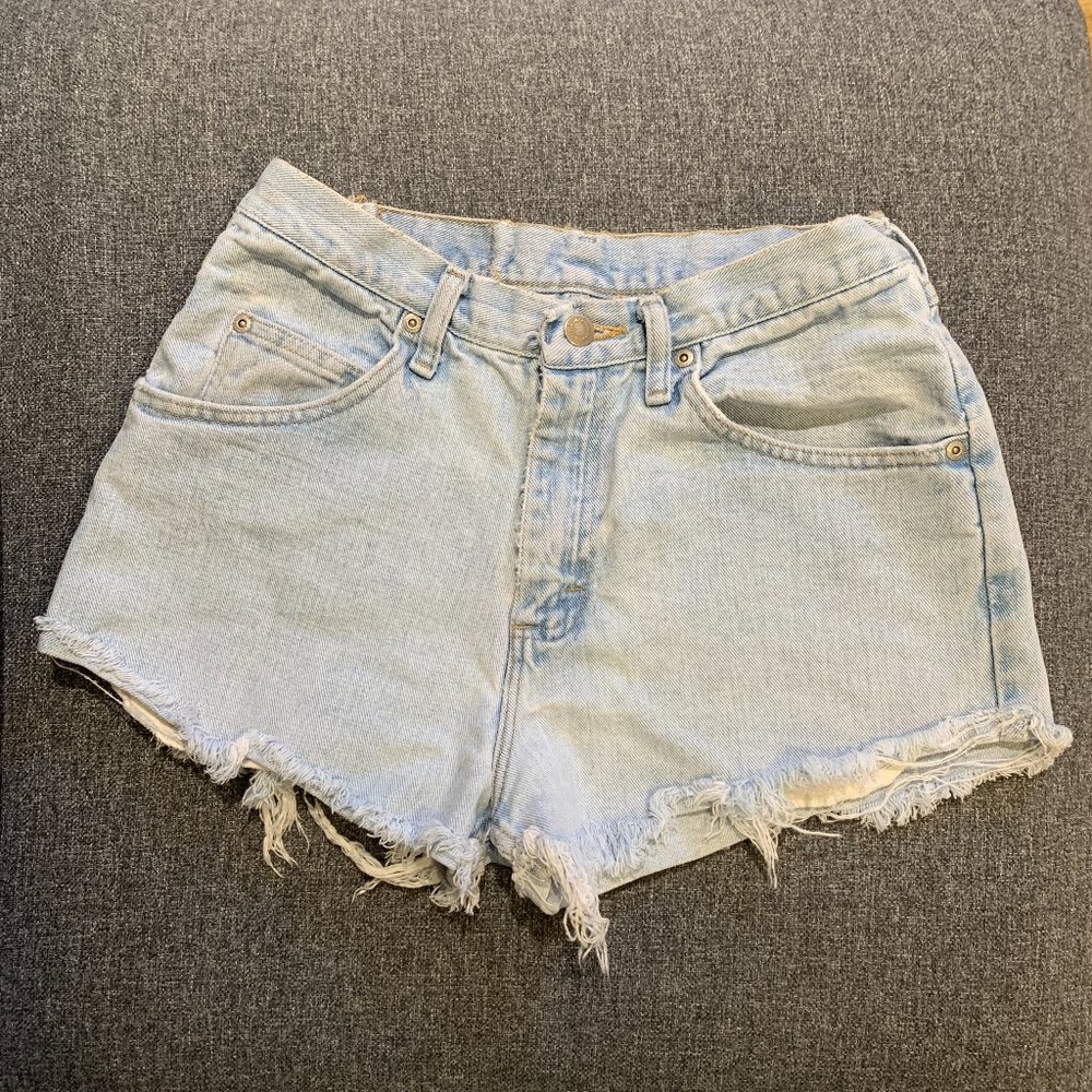 Vintage Wrangler Light Wash Denim Shorts Cut-offs Size 28 Jeans